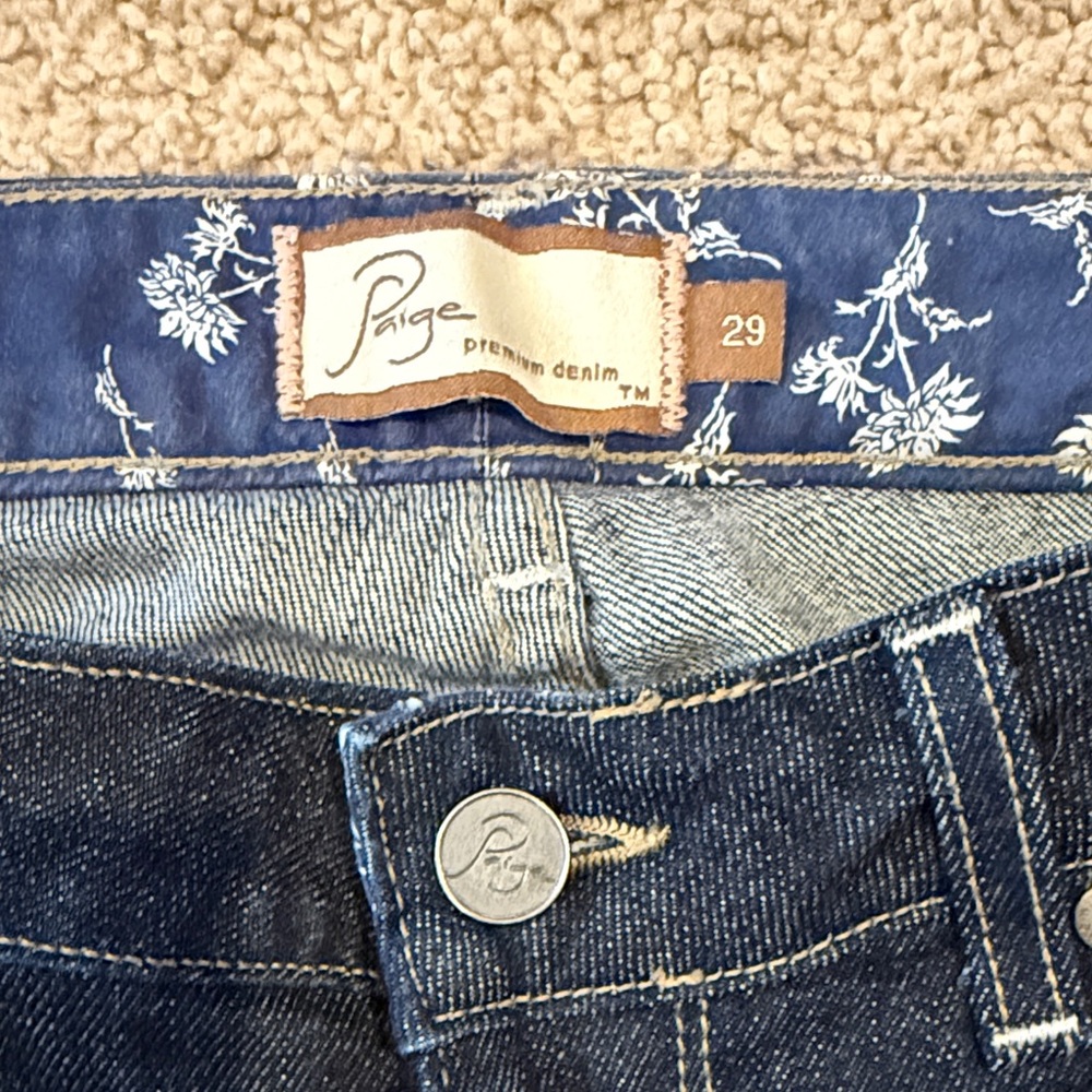 PAIGE Dark Indigo Flare Jeans - Picture 2 of 4